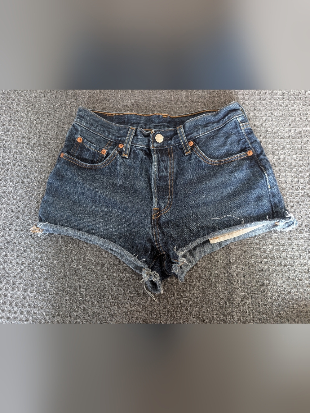 Levi's Dark Blue Denim Cutoff Shorts